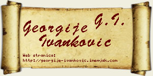 Georgije Ivanković vizit kartica
